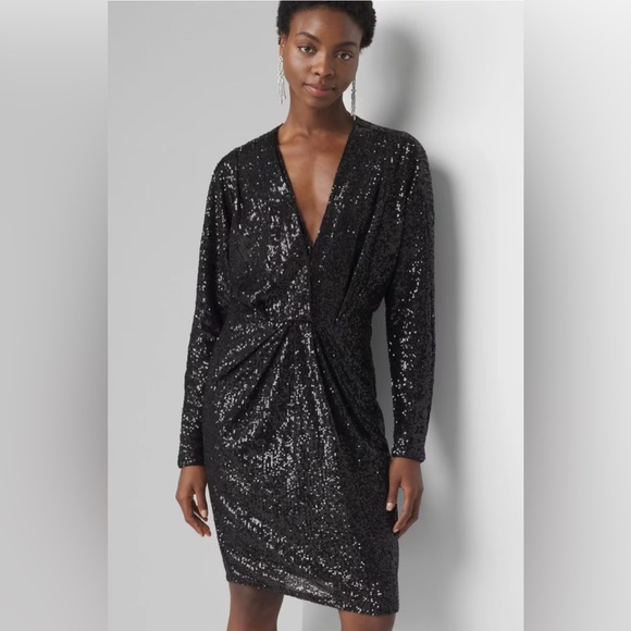 New White House Black Market Elegant Black Sequin Dress - Picture 7 of 7